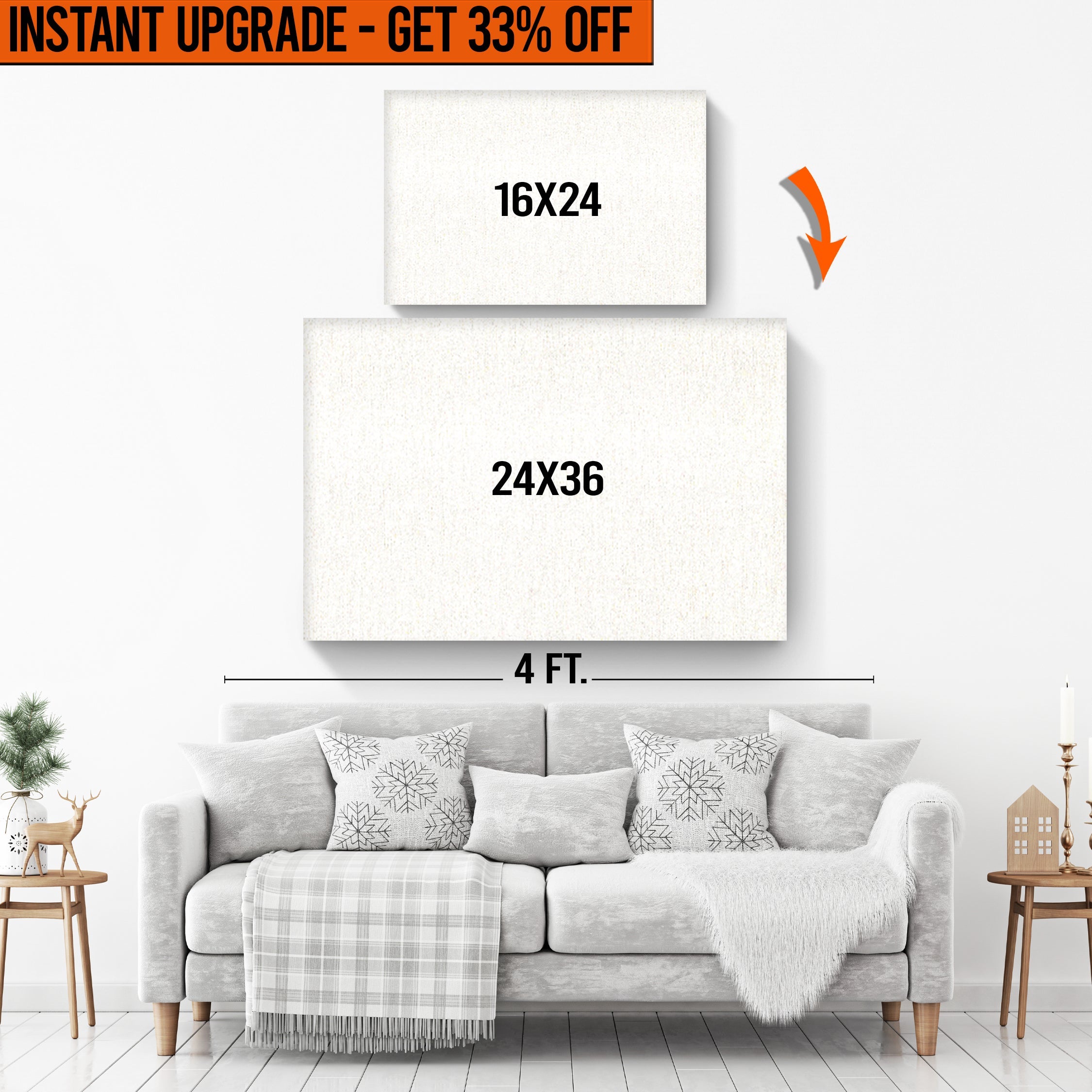 16x24 inç Tuvalinizi 24x36 inç Tuvale Yükseltin